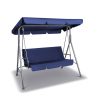 Outdoor Swing Chair Hammock 3 Seater Garden Canopy Bench Seat Backyard – Navy Blue