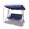 Outdoor Swing Chair Hammock 3 Seater Garden Canopy Bench Seat Backyard – Navy Blue