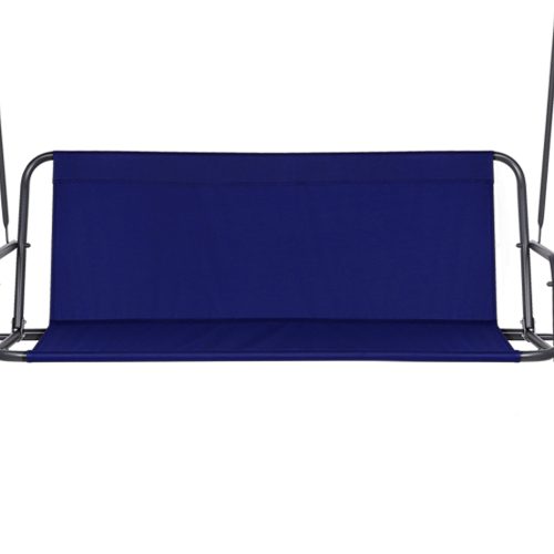 Outdoor Swing Chair Hammock 3 Seater Garden Canopy Bench Seat Backyard – Navy Blue