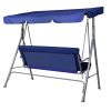 Outdoor Swing Chair Hammock 3 Seater Garden Canopy Bench Seat Backyard – Navy Blue