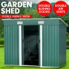 Garden Shed Flat Outdoor Storage Shelter – 121 x 194 x 182 cm, Green