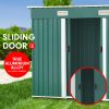 Garden Shed with Base Flat Roof Outdoor Storage – 131 x 238 x 182 cm, Green