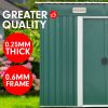 Garden Shed with Base Flat Roof Outdoor Storage – 131 x 238 x 182 cm, Green