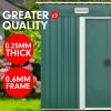 Garden Shed with Base Flat Roof Outdoor Storage – 131 x 238 x 182 cm, Green