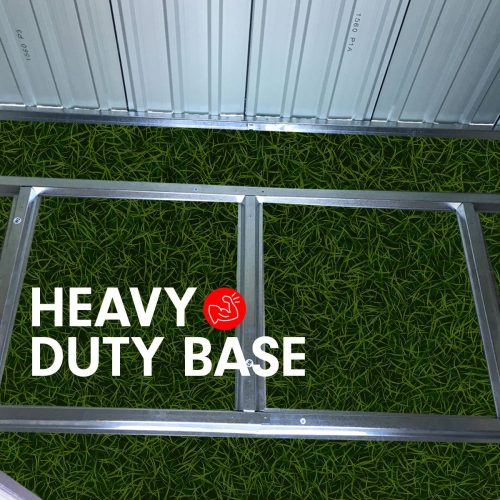 Garden Shed with Base Flat Roof Outdoor Storage – 131 x 238 x 182 cm, Green