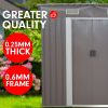Garden Shed Flat Outdoor Storage Shelter – 131 x 238 x 182 cm, Grey