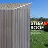 Garden Shed Flat Outdoor Storage Shelter – 131 x 238 x 182 cm, Grey