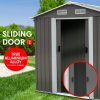 Garden Shed Spire Roof Outdoor Storage Shelter – Grey – 4 x 6 FT, Grey