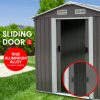 Garden Shed Spire Roof Outdoor Storage Shelter – Grey – 4 x 6 FT, Grey