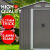 Garden Shed Spire Roof Outdoor Storage Shelter – Grey – 4 x 6 FT, Grey