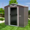 Garden Shed Spire Roof Outdoor Storage Shelter – Grey – 4 x 6 FT, Grey