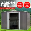 Garden Shed Spire Roof Outdoor Storage Shelter – Grey – 6 x 8 FT, Grey