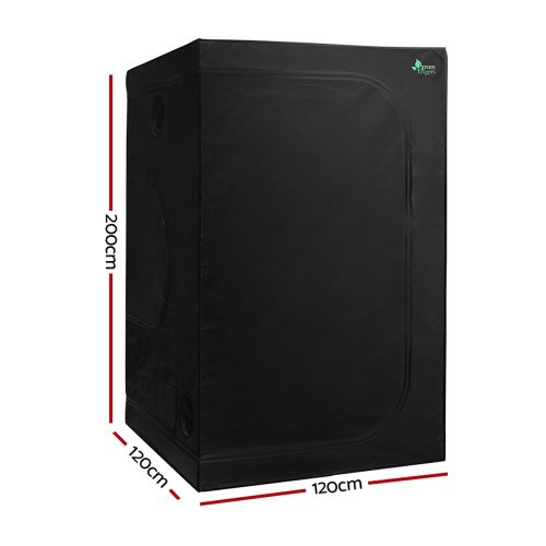 Green Fingers Weather Proof Lightweight Grow Tent – 120x120x200 cm, Black