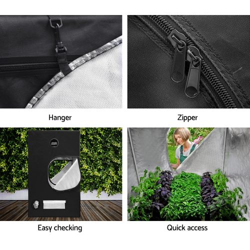 Green Fingers Weather Proof Lightweight Grow Tent – 120x120x200 cm, Black
