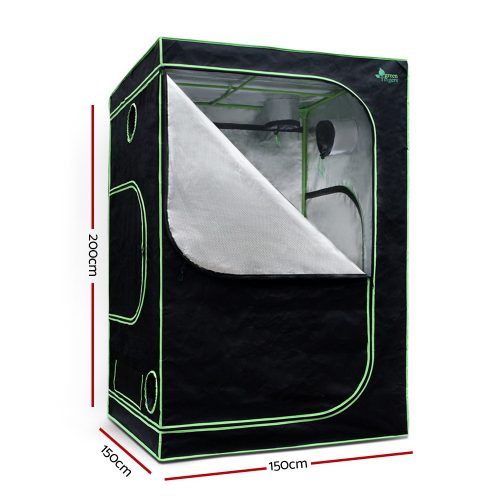 Green Fingers Weather Proof Lightweight Grow Tent – 150x150x200 cm, Green