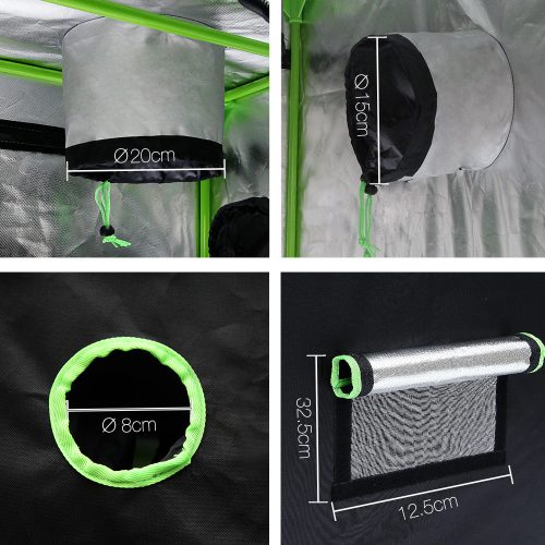 Green Fingers Weather Proof Lightweight Grow Tent – 60x60x140 cm, Green