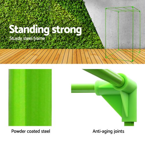 Green Fingers Weather Proof Lightweight Grow Tent – 80x80x160 cm, Green