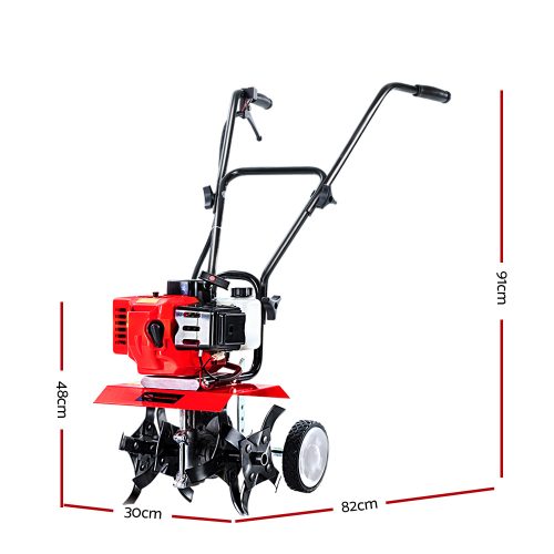 Garden Cultivator Tiller Petrol Rotary Hoe Rototiller – 72CC + 4 Blades