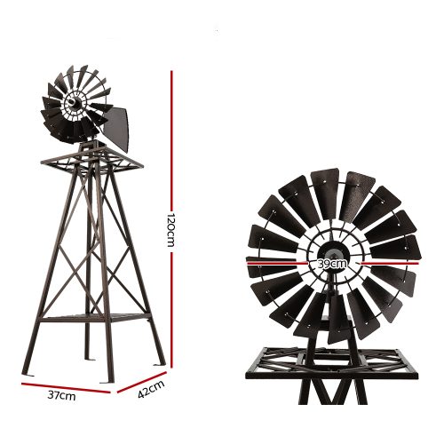 Garden Windmill Metal Ornaments Outdoor Decor Ornamental Wind Mill – 120×30 cm