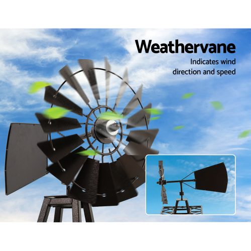 Garden Windmill Metal Ornaments Outdoor Decor Ornamental Wind Mill – 120×30 cm