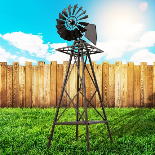 Garden Windmill Metal Ornaments Outdoor Decor Ornamental Wind Mill – 120×30 cm