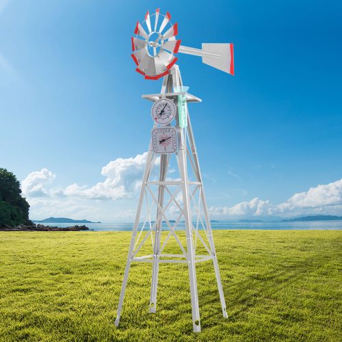 Garden Windmill Metal Ornaments Outdoor Decor Ornamental Wind Will – 45x45x186 cm