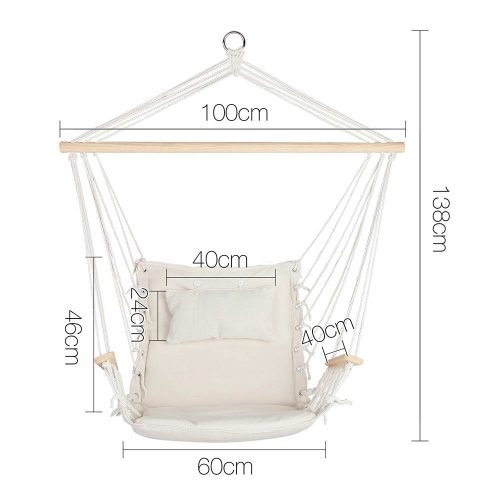 Hammock Hanging Swing Chair – Cream, Without Stand