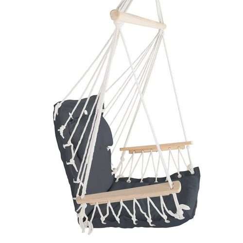 Hammock Hanging Swing Chair – Grey, Without Stand
