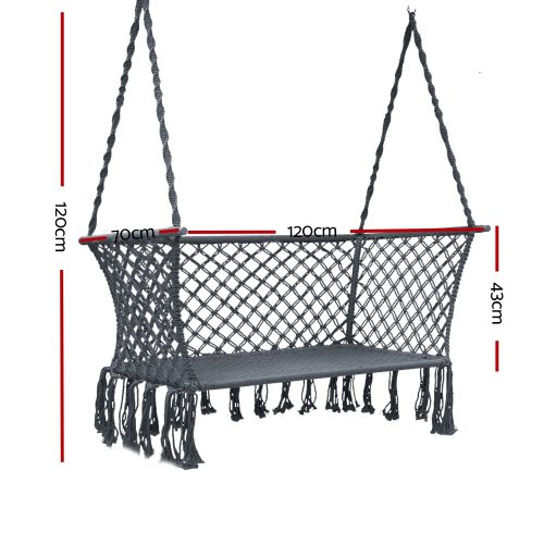 Camping Hammock Chair Patio 2 Person Swing Hammocks Double Portable – Grey