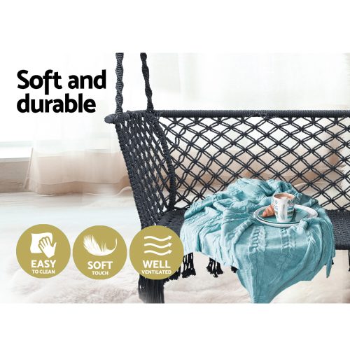 Camping Hammock Chair Patio 2 Person Swing Hammocks Double Portable – Grey