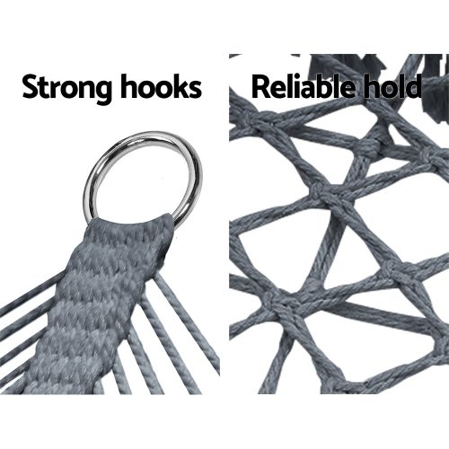 Camping Hammock Chair Patio 2 Person Swing Hammocks Double Portable – Grey