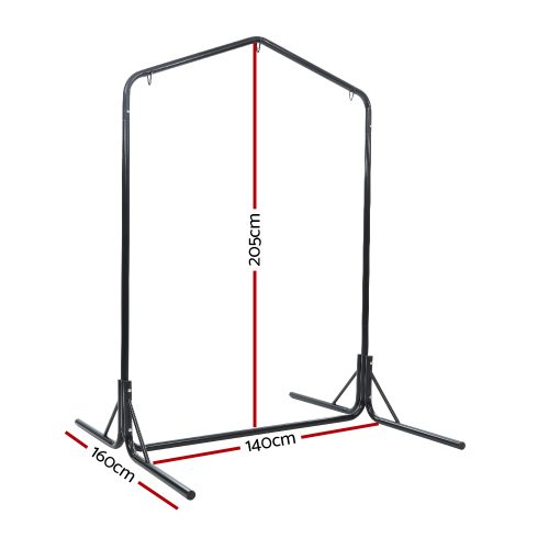 Double Hammock Chair Stand Steel Frame 2 Person Outdoor Heavy Duty 200KG – With U Shap Stand