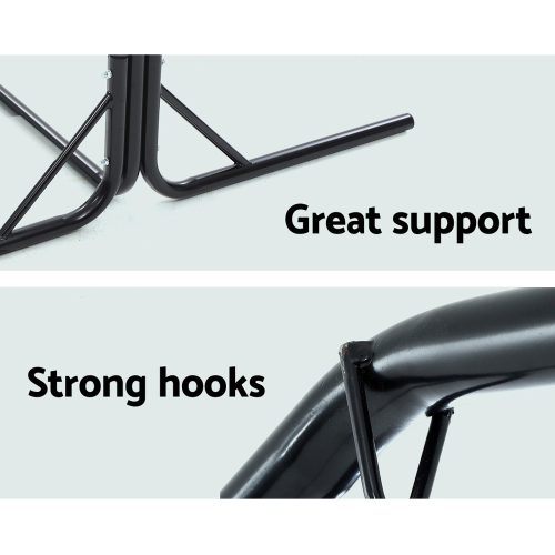 Double Hammock Chair Stand Steel Frame 2 Person Outdoor Heavy Duty 200KG – With U Shap Stand