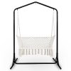 Gardeon Double Swing Hammock Chair with Stand Macrame Outdoor Bench Seat Chairs