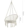 Hammock Chair Swing Bed Relax Rope Portable Outdoor Hanging Indoor 124CM – Cream, Without Stand