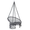 Hammock Chair Swing Bed Relax Rope Portable Outdoor Hanging Indoor 124CM – Grey, Without Stand