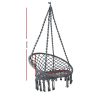 Hammock Chair Swing Bed Relax Rope Portable Outdoor Hanging Indoor 124CM – Grey, Without Stand