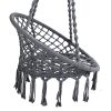 Hammock Chair Swing Bed Relax Rope Portable Outdoor Hanging Indoor 124CM – Grey, Without Stand