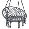 Hammock Chair Swing Bed Relax Rope Portable Outdoor Hanging Indoor 124CM – Grey, Without Stand