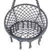 Hammock Chair Swing Bed Relax Rope Portable Outdoor Hanging Indoor 124CM – Grey, Without Stand