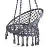 Hammock Chair Swing Bed Relax Rope Portable Outdoor Hanging Indoor 124CM – Grey, Without Stand
