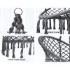 Hammock Chair Swing Bed Relax Rope Portable Outdoor Hanging Indoor 124CM – Grey, Without Stand