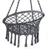Hammock Chair Swing Bed Relax Rope Portable Outdoor Hanging Indoor 124CM – Grey, Without Stand