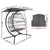Outdoor Furniture Lounge Hanging Swing Chair Egg Hammock Stand Rattan Wicker – Grey