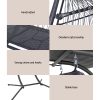 Outdoor Furniture Lounge Hanging Swing Chair Egg Hammock Stand Rattan Wicker – Grey