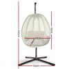 Outdoor Furniture Egg Hammock Porch Hanging Pod Swing Chair with Stand – Cream