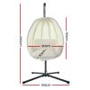 Outdoor Furniture Egg Hammock Porch Hanging Pod Swing Chair with Stand – Cream