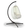 Outdoor Furniture Egg Hammock Porch Hanging Pod Swing Chair with Stand – Cream