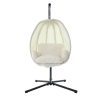 Outdoor Furniture Egg Hammock Porch Hanging Pod Swing Chair with Stand – Cream