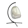 Outdoor Furniture Egg Hammock Porch Hanging Pod Swing Chair with Stand – Cream